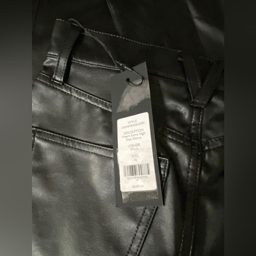 Veronica Berad Maera Extra High Rise Skinny Faux Leather Pants size 25 - Picture 11 of 14